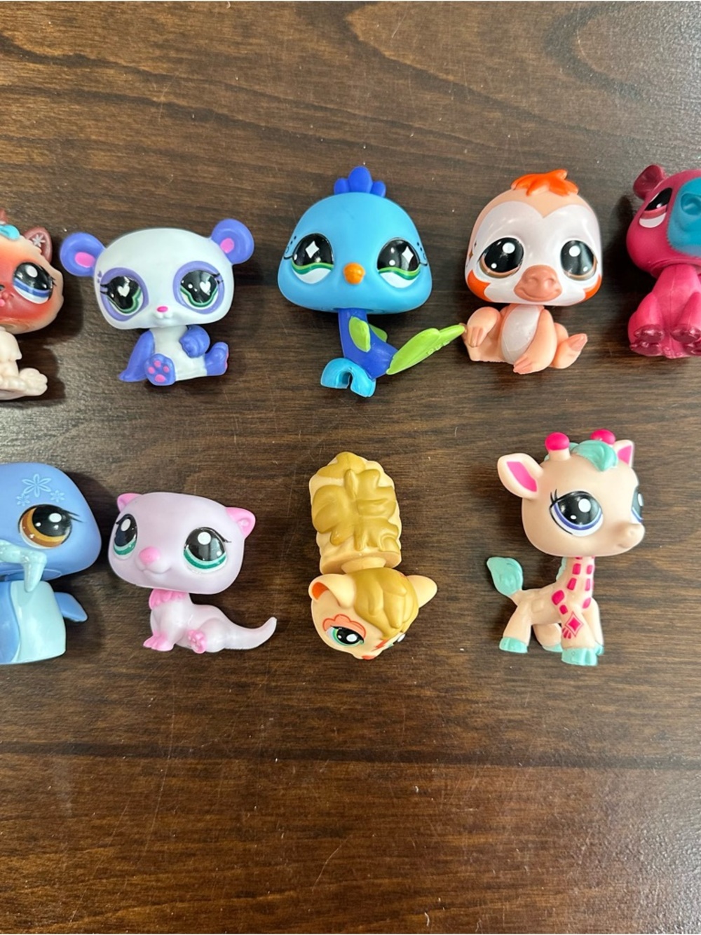 Hasbro LPS Littlest Pet Shop Animal Lot/9Giraffe Walrus Sloth Bird Iguana Ferret